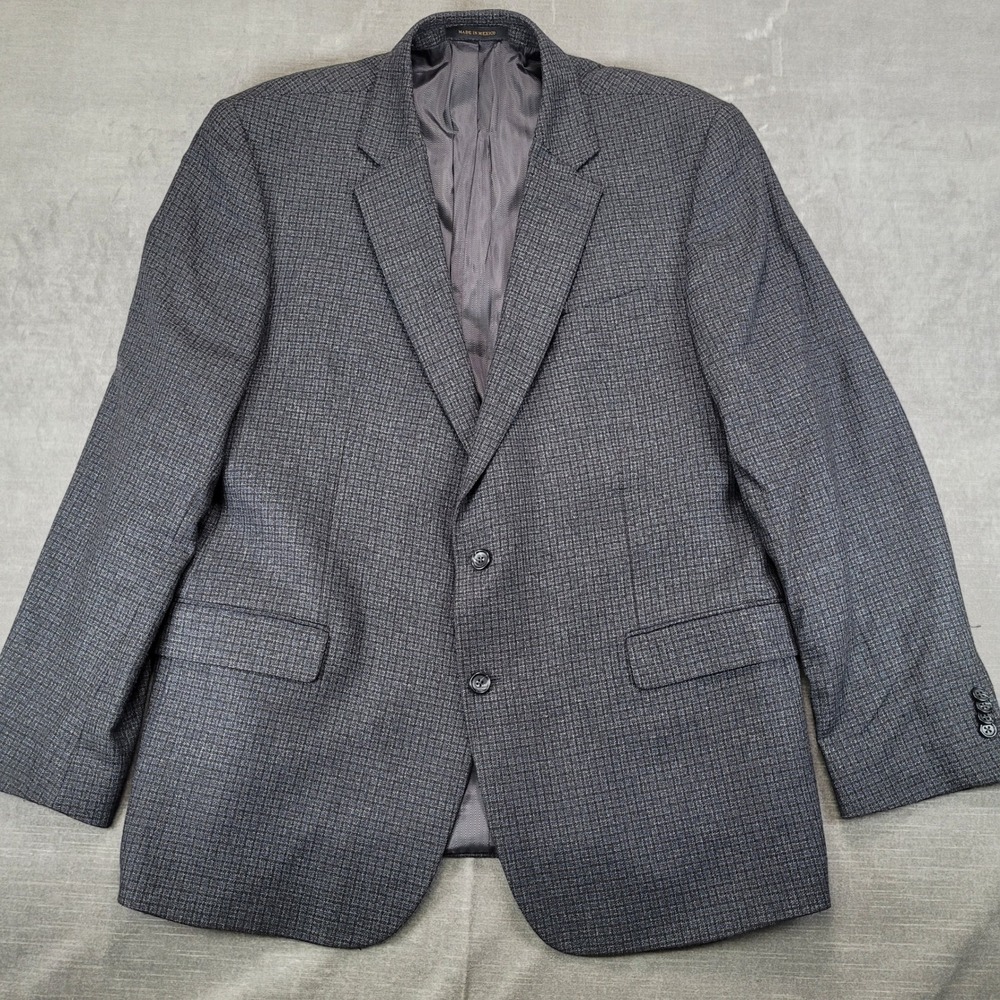 Jos A Bank Reserve Sport Coat 48L Gray Tollegno 1900‎ Italian Fabric Wool Blazer